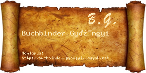 Buchbinder Gyöngyi névjegykártya